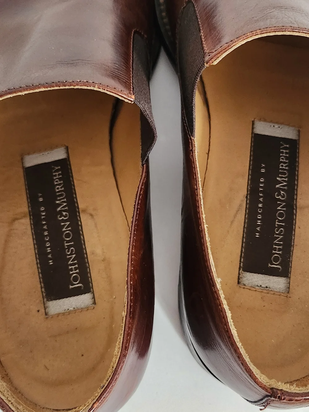 Johnston & Murphy Brown Leather Dress Loafers Size 10 Made in Italy